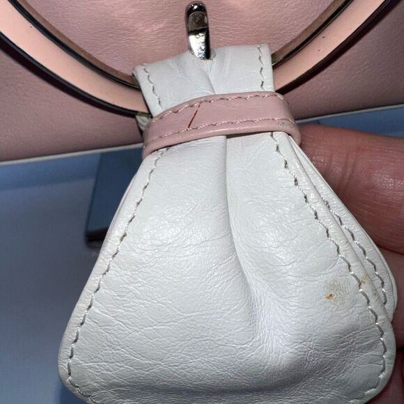Dolce and Gabbana Lambskin Baby Pink and White Double Pocket Shoulder Bag - Picture 5 of 16